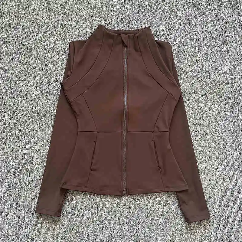 معطف رياضي يوجا احترافي سريع الجفاف للنساء؛ قميص جري بسحاب للصالة الرياضية؛ بدلة يوجا بأكمام طويلة لخريف وشتاء #6