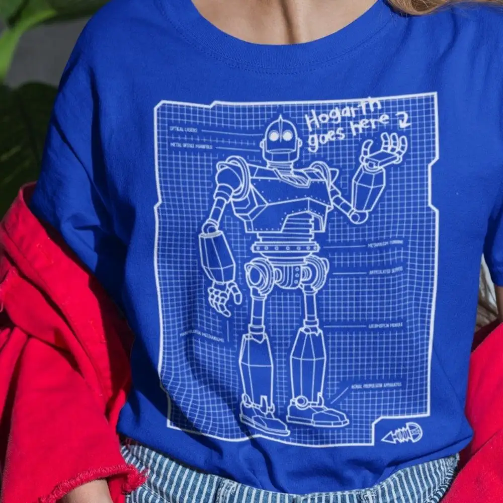 Best Friend Blueprint The Iron Giant Movie T Shirt Animated Film