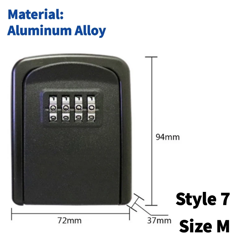 Caja de seguridad multifuncional para el hogar, almacenamiento de llaves, impermeable, montado en la pared, 4 dígitos, fácil de arreglar