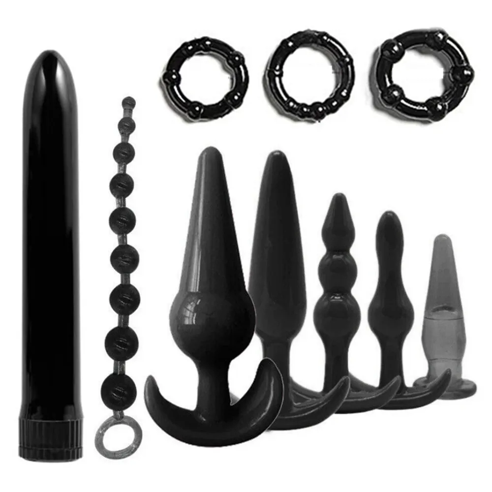 10PCS Set Mini Butt Vibrator Anal Plug Beads Sensuality Vibrating Sexual Prostate Massager BDSM Kit Sex Toys For Couples Adults