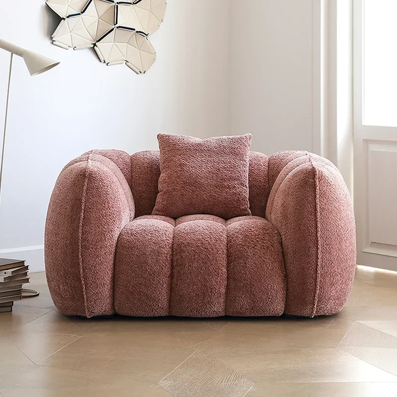 Pumpkin sofa French retro style quiet powder modern simple designer single leisure sofa