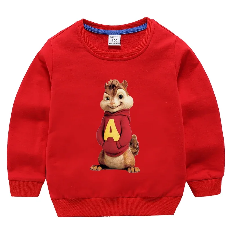 Potdemiel  Alvin and The Chipmunks Sweatshirts Children Casual Autumn Top Toddler Boys Cotton Long Sleeve Cotton Kids Clothes