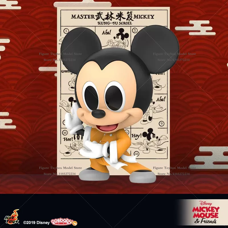 HotToys COSBABY Mini Action Figure Home Decorative Dolls Disney 11-13cm Kung Fu Master Mickey Minnie Mouse Childhood Fans Model