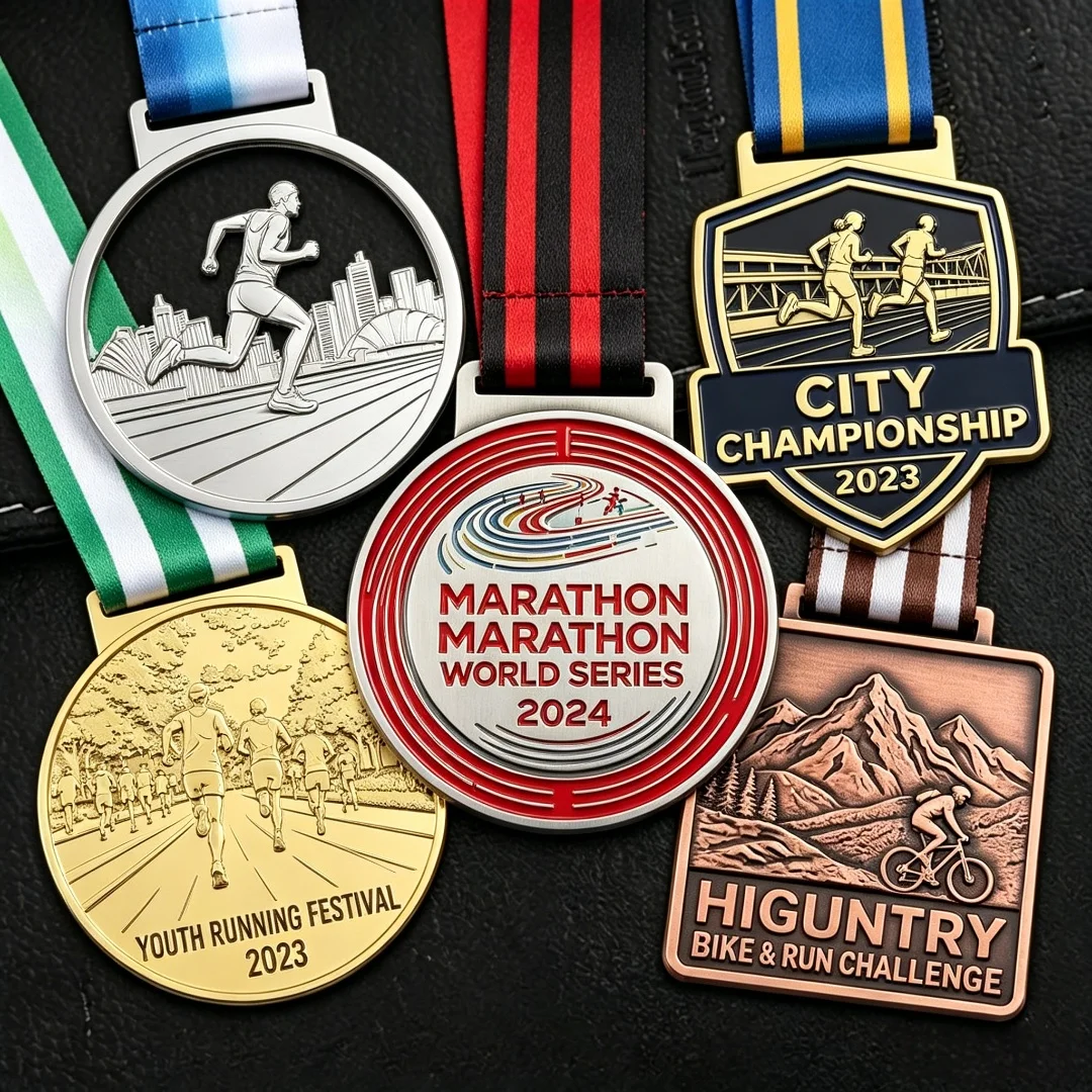 Custom Medal Sports Award Race Zinc Alloy Metal Medals 2d 3D Enamel Logo Running Run 10k Marathon Magnetic Medal