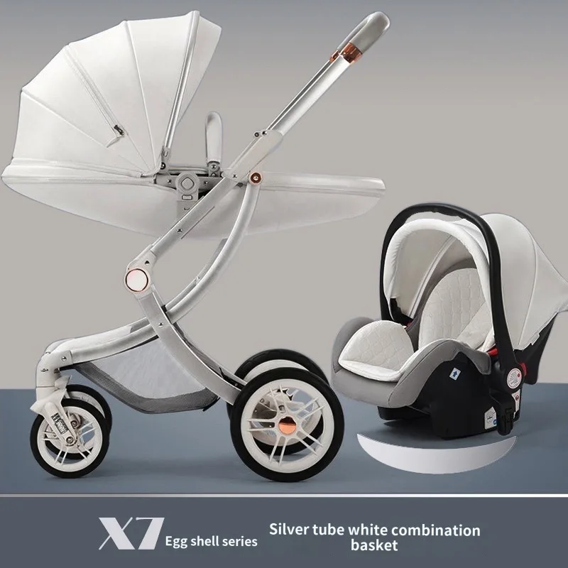 High landscape stroller four-wheel luxury shock absorber eco-friendly reclining seat foldable baby carriage