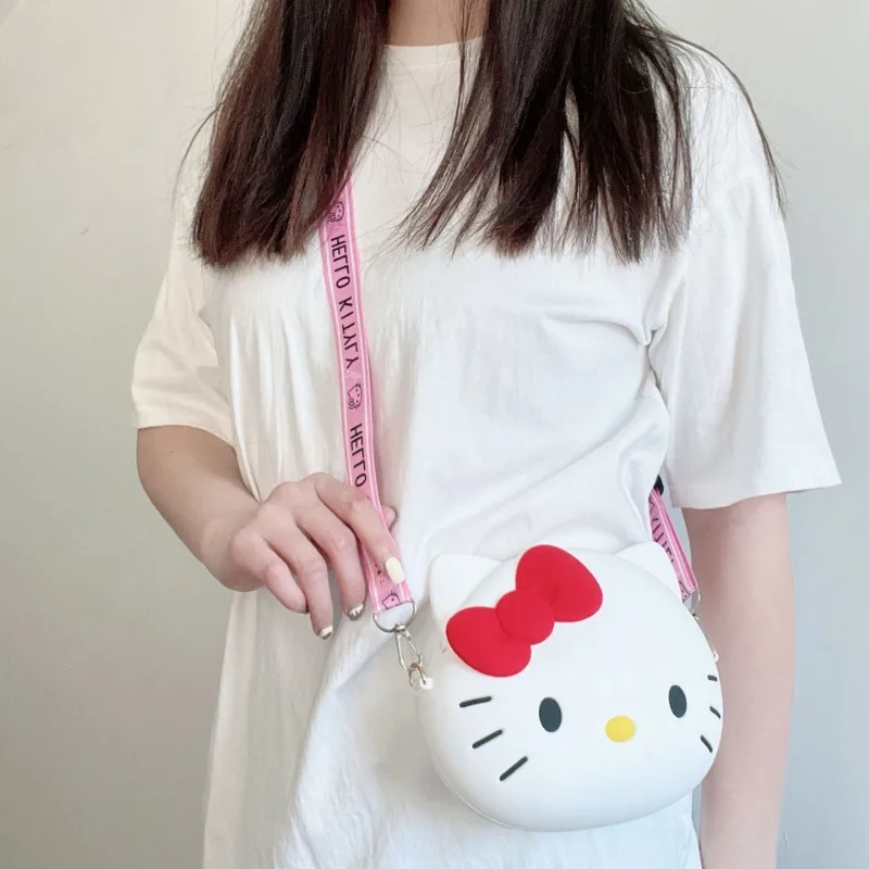 Anime Sanrio Hello Kitty Women\'s Crossbody Bag Kawaii Portable Travel 3d Shoulder Phone Bag 12 Cm and 20 Cm Gift for Girls