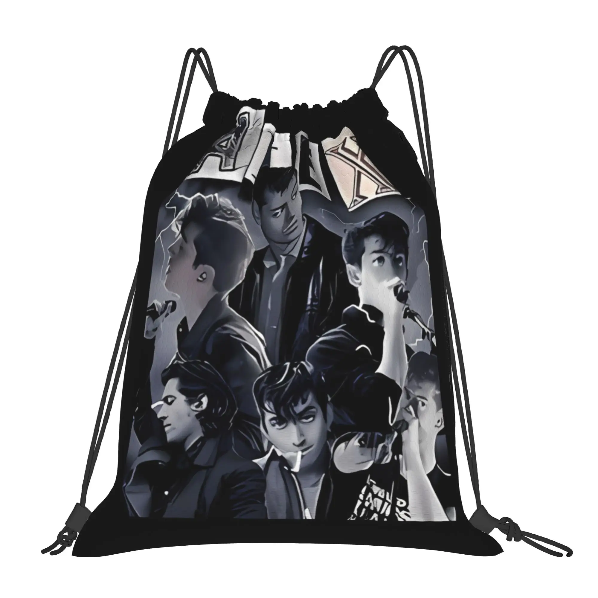 

Портативные дорожные сумки на шнурке с изображением ретро-музыкальной группы Alex Turner, рюкзаки для езды на велосипеде, спортивные сумки, рюкзаки для хранения вещей