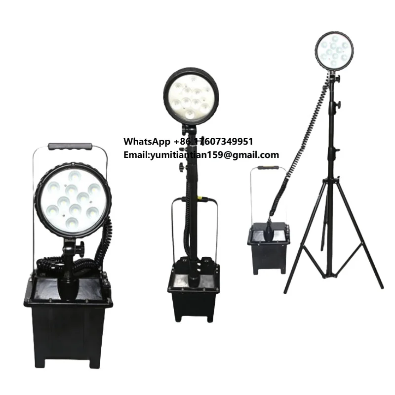 

Взрывозащищенный переносной светодиодный прожектор ATEX с одной головкой, 24 В, 30 Вт, для горнодобывающей промышленности, с аккумулятором