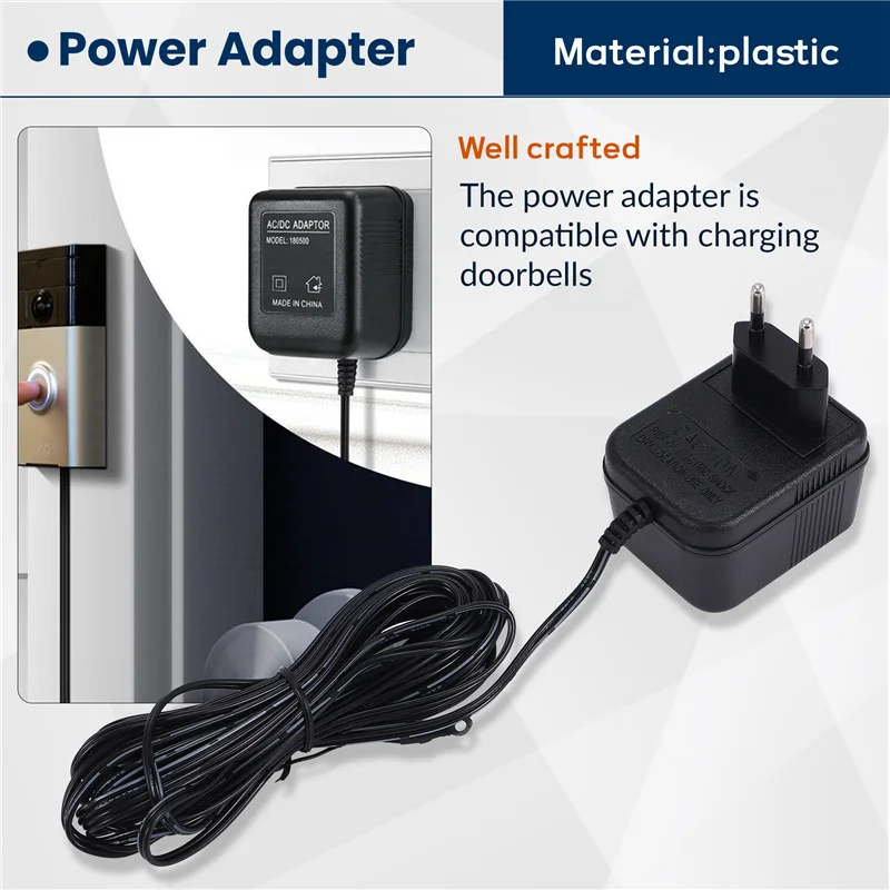 

18V 500MA Power Supply Battery Charger Adapter For Ring Doorbell Outdoor