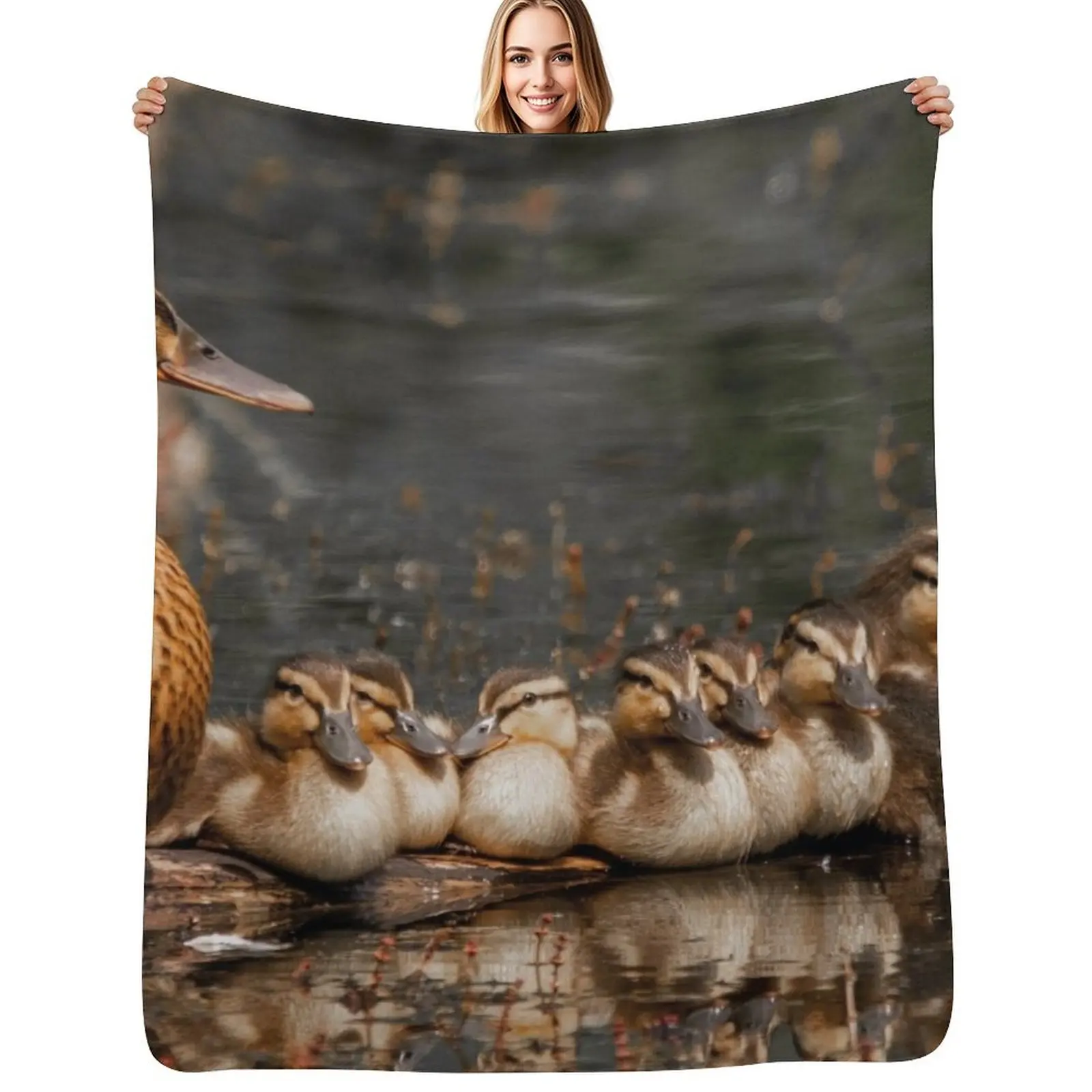 Duck Family Throw Blanket All Weather Soft Throw Blanket for Sofa