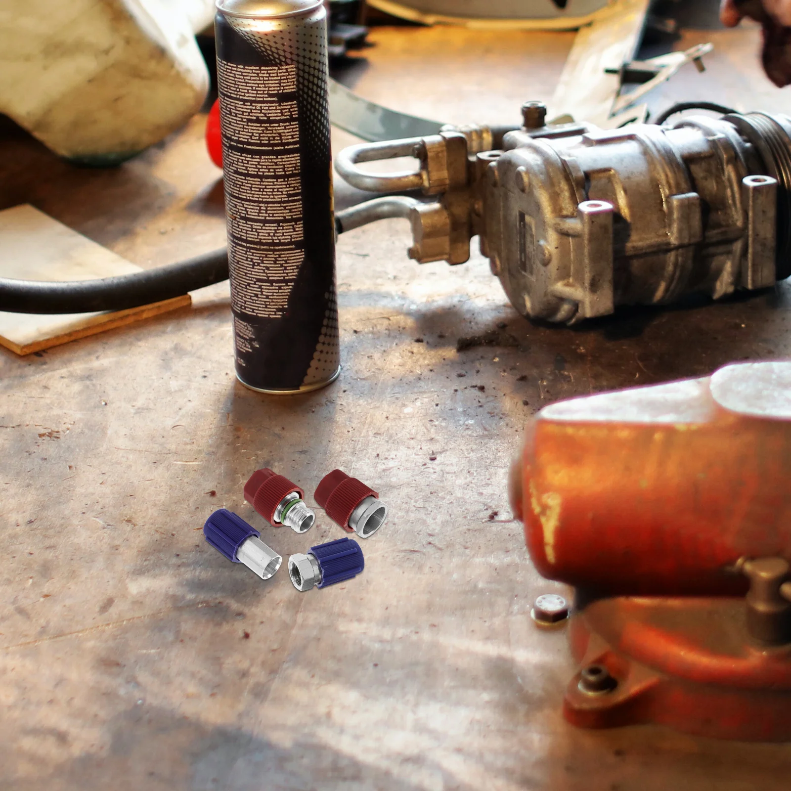 

4 шт. переходные фитинги высокого и низкого давления, комплект адаптеров для быстрого подключения, автомобильный кондиционер R502 в R134a, модернизированный фитинг