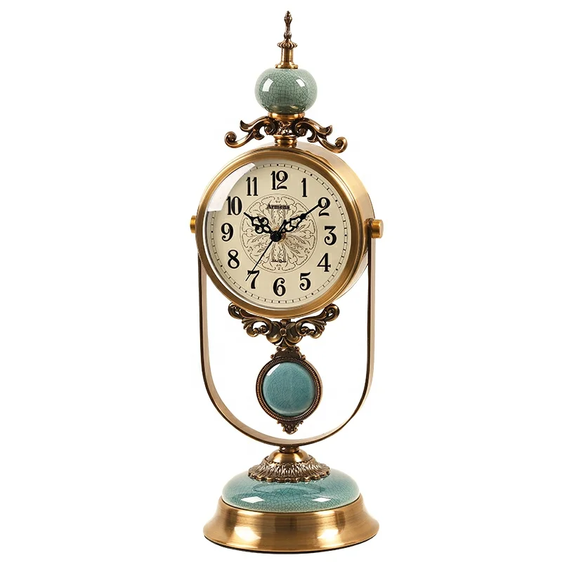 

European vintage desktop pendulum desk clock home office school decoration logo decoration
