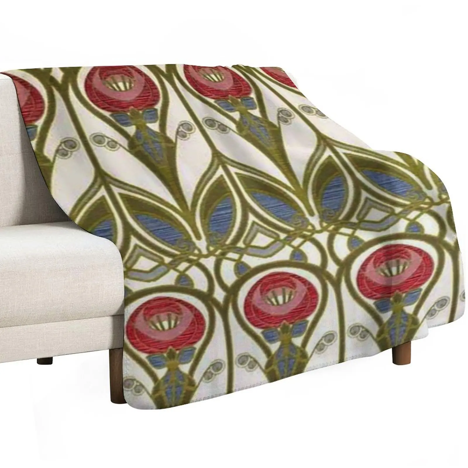 

Charles Rennie Mackintosh design Throw Blanket Plaid on the sofa Polar For Sofa Thin Flannel Blankets
