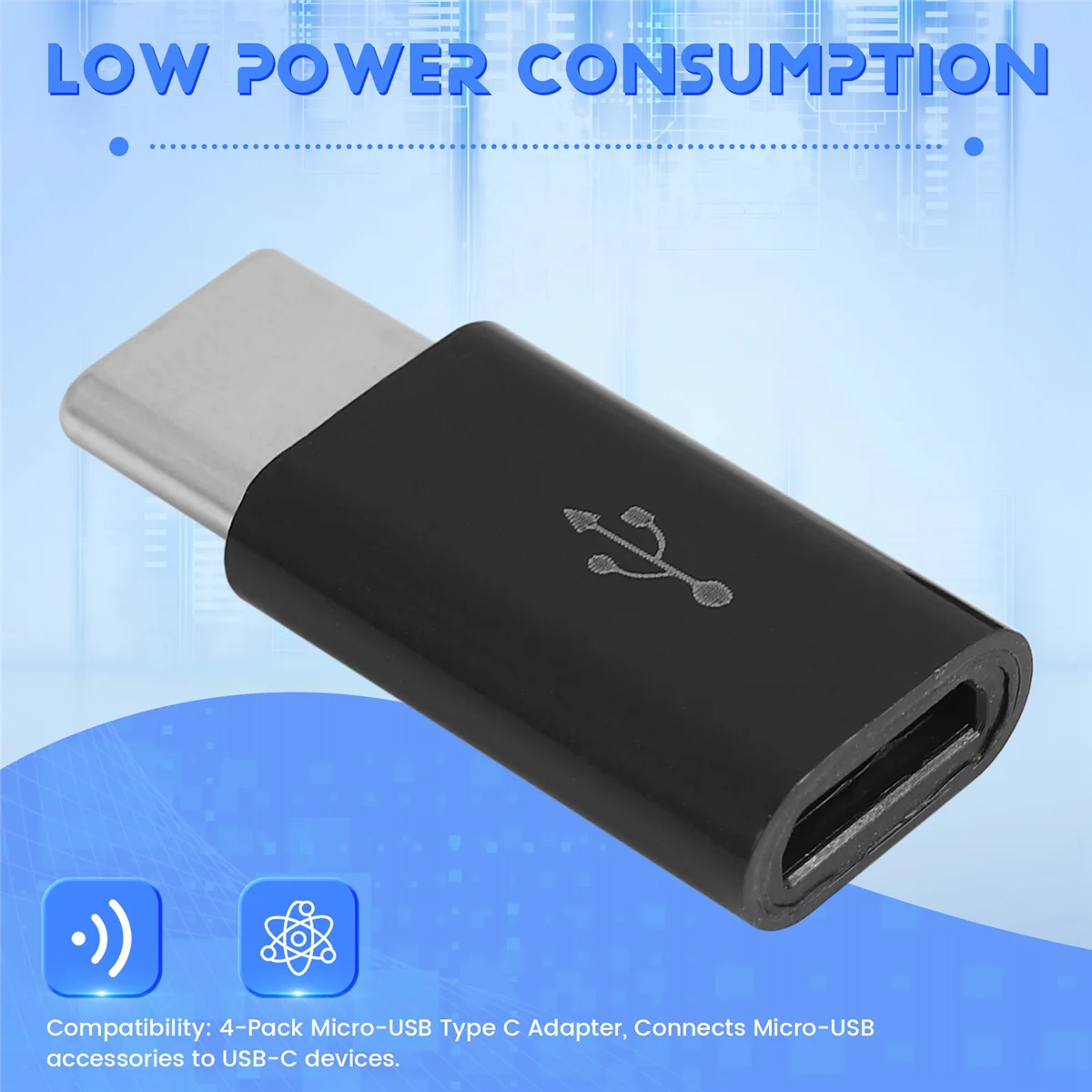 محول WHQT Micro-USB إلى USB C، محول شحن صغير إلى Typec، موصل تحويل محول USB من النوع C مع المقاوم