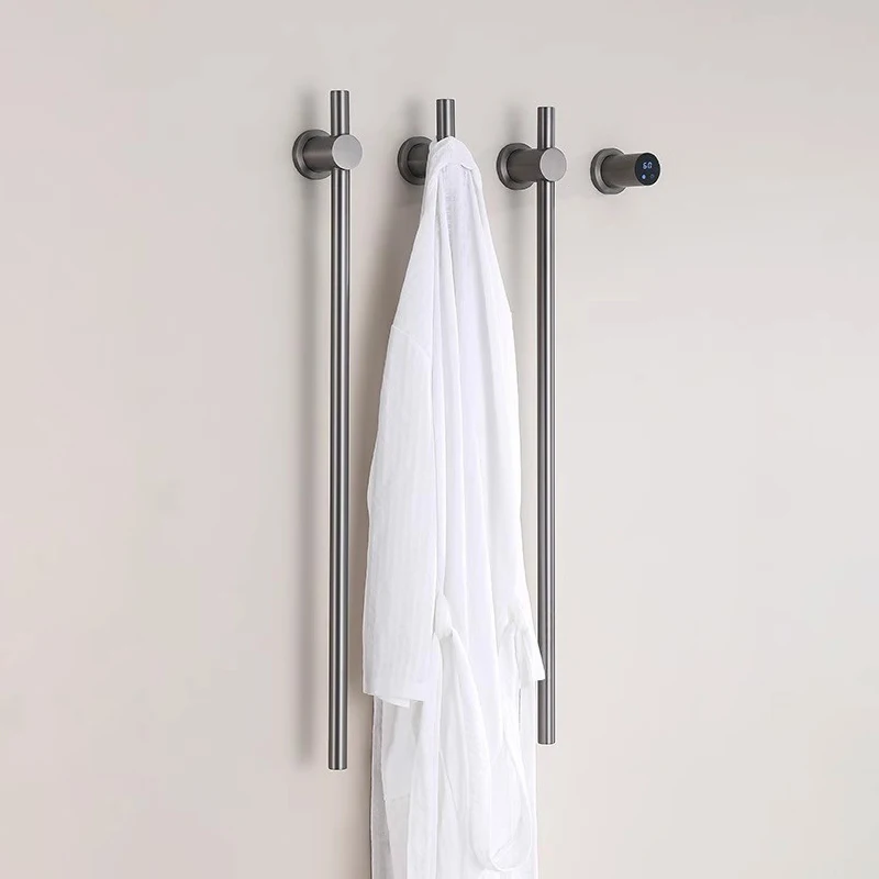 Bathroom Brushed Gold Electric Bath Towel Rack Smart Fast Drying Towel Warmer Stainless Steel Hidden Wires Electric Towel Rail