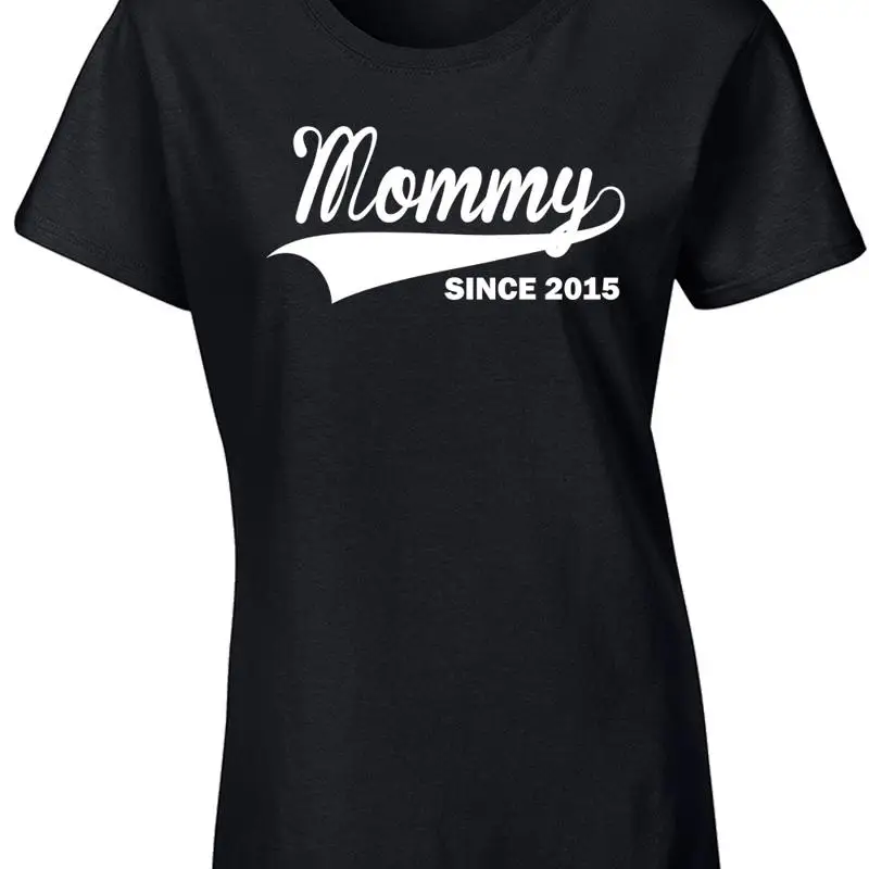 

Женская футболка Mommy Since 2015, день матери, детский душ, воссоединение, 306
