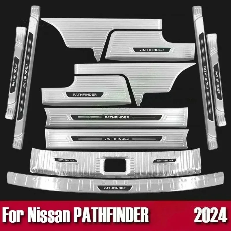 

Аксессуары для автомобилей Nissan PATHFINDER - 2024: Защитная накладка на задний бампер из нержавеющей стали, накладка на порог багажника, декоративная накладка на подножку.