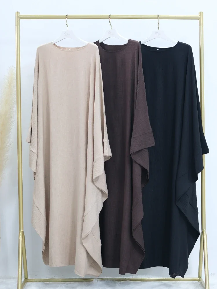 Eid Muslim WomenParty Dress 2026 Bat Sleeve Vestidols Abaya Morocco Ramadan Lace-up Kaftan Islam Dubai Arab Long Robe Spring 6