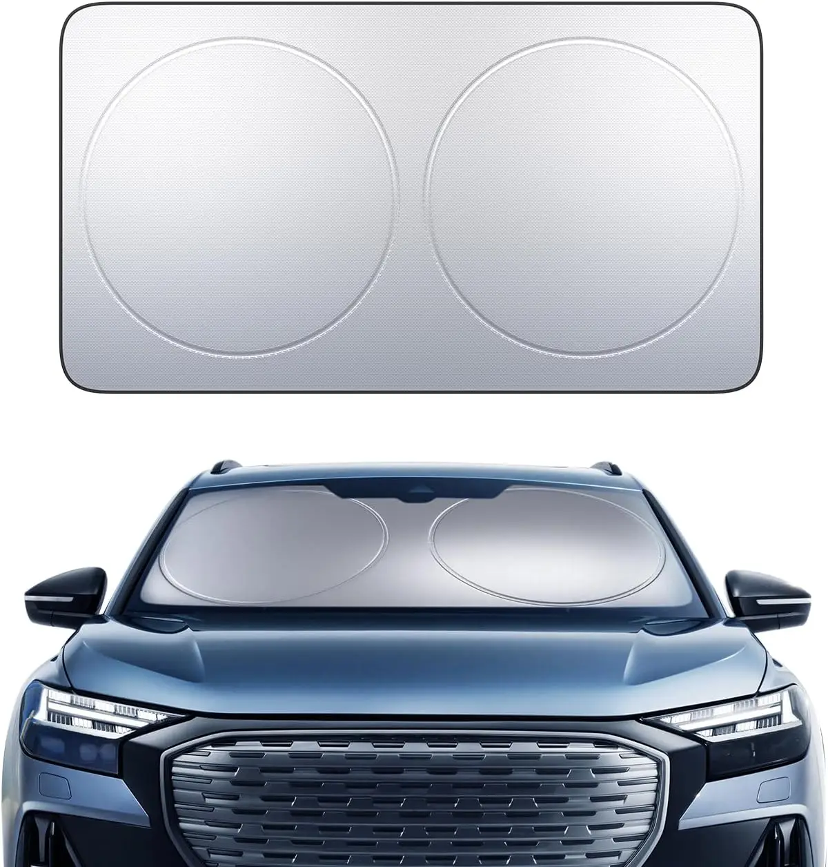 

Солнцезащитный козырек на лобовое стекло автомобиля — 4-слойный светоотражающий козырек от солнца и ультрафиолета 240T, солнцезащитный козырек на лобовое стекло | Простая установка, складная | 64"