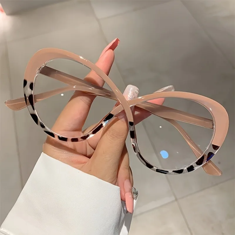 

Vintage Cat Eye Blue Light Blocking Glasses Stylish Translucent Frame with Tassel Detail