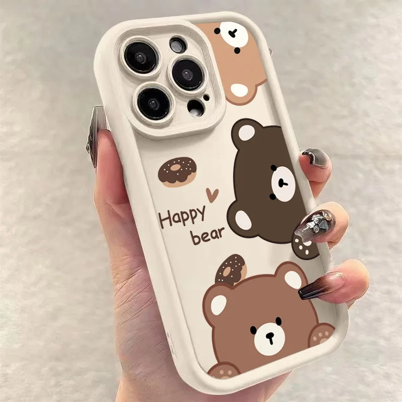 Case for Xiaomi Redmi Note 12 4G 13 11 10 13 Pro Plus 10 5G 12S 11S 10S Redmi 12 12C 13C 4G Case Couple Cute Cartoon Bear Cover