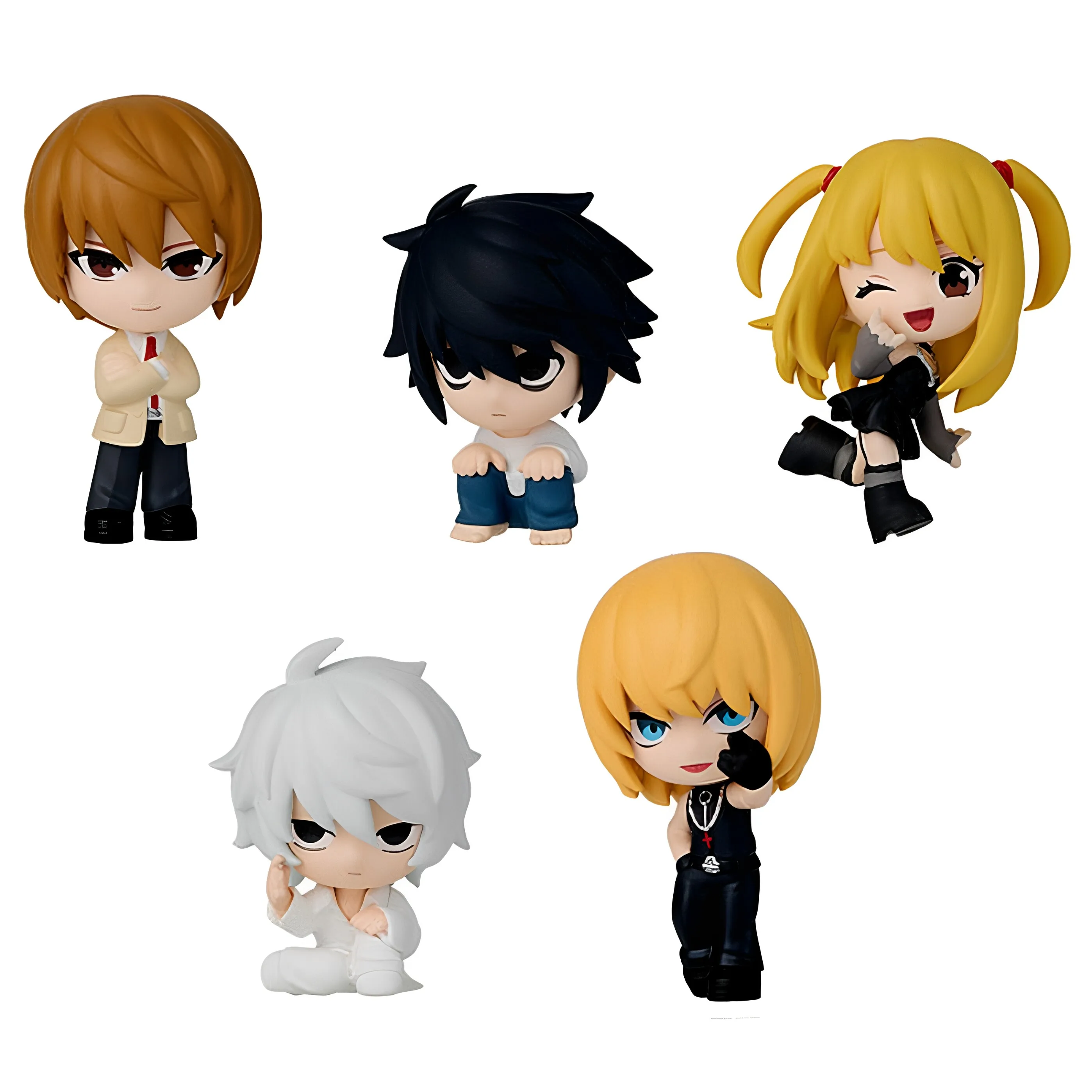 Death Note Q Version Mini Figure Near L Light Yagami Misa Amane Mello Collectible Gashapon Model Desktop TOYS