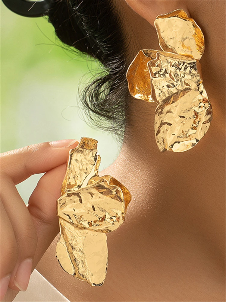 Kshmir New retro earrings creative irregular embossed female jewelry accessories, girls gifts, wholesale