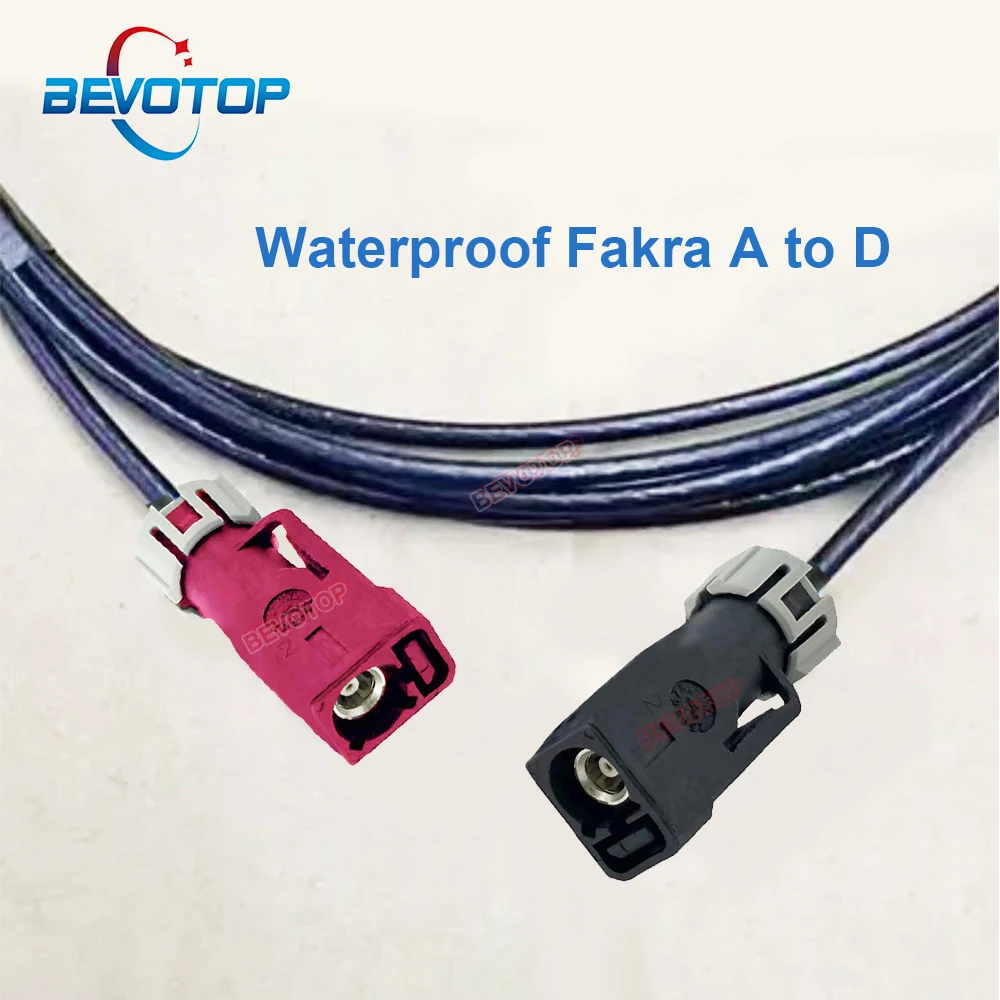 

1PCS Waterproof Fakra Extension Cable Code A to Code D Male/ Female Connector Fakra Jumper Wire Harness BEVOTOP Auto Cable