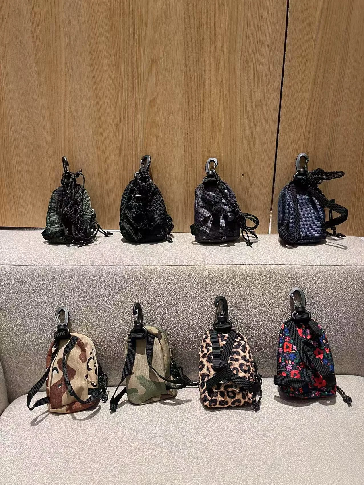 New  Personality Key Bag Oxford Cloth Coin Card Earphone Bag Pendant Casual Unisex Shoulder Bag Geometric Pattern Design