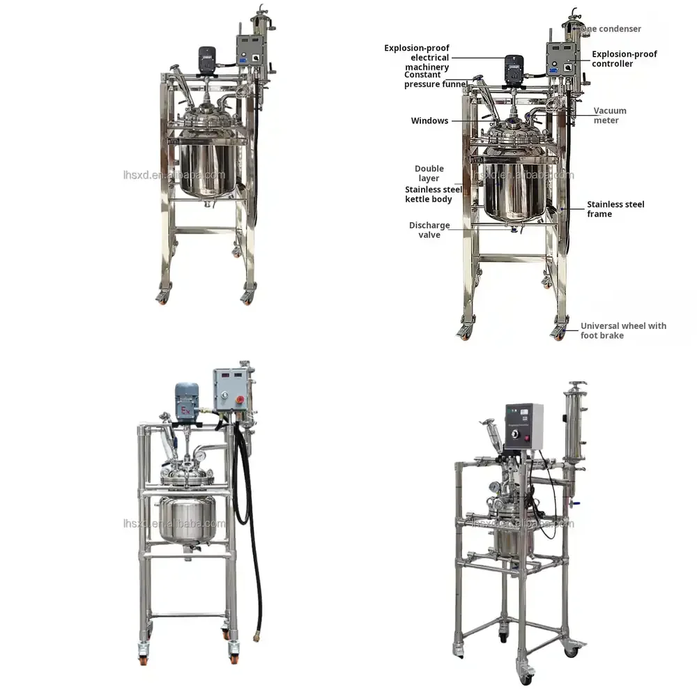 Double Layer Stainless Steel Reactor Laboratory Electric Heating High-pressure Stirrer 5L/10L/20L/50L