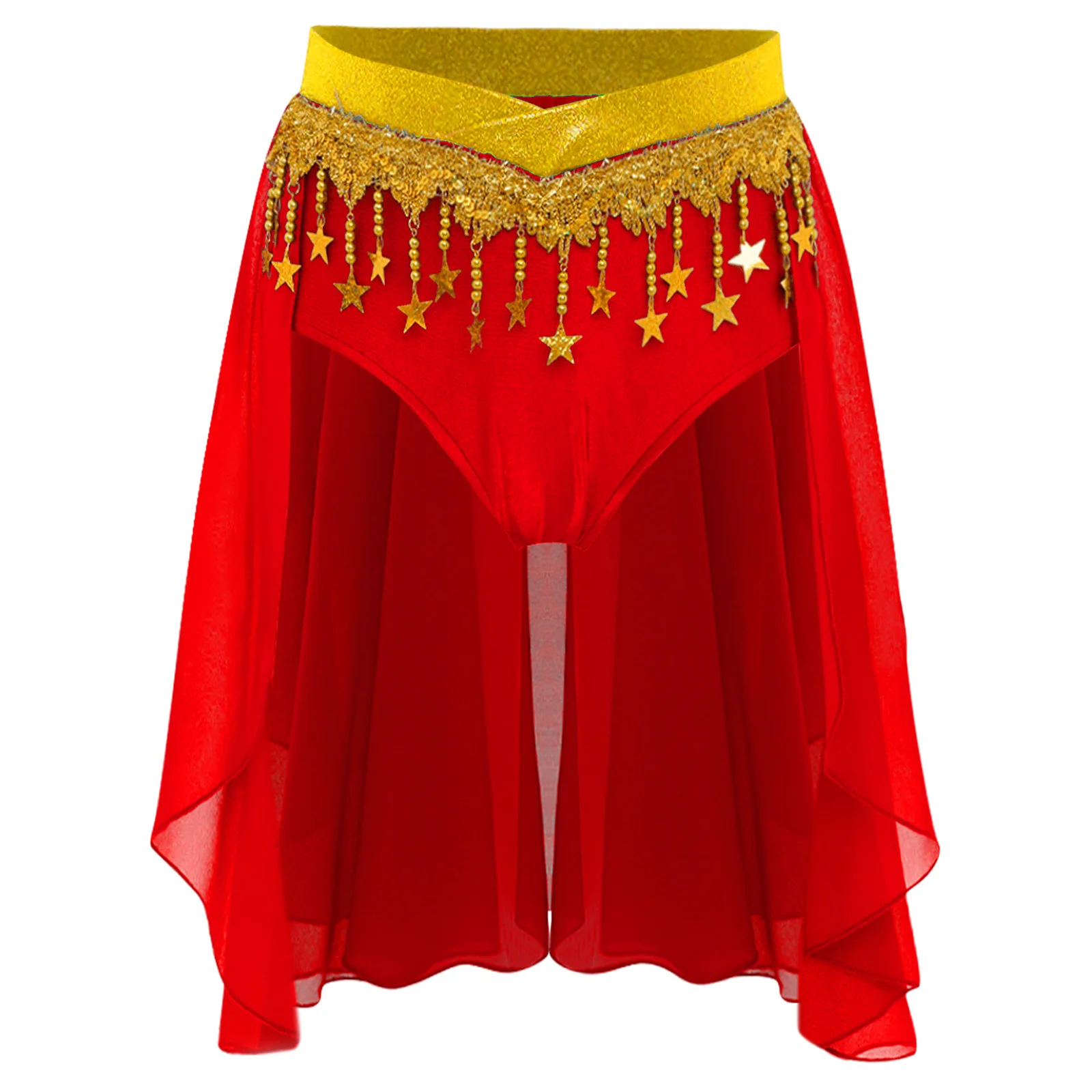 Crianças meninas brilhante estrela lantejoulas ventrewood oriental trajes de dança do ventre conjunto borlas indiano ruched colheita superior saia roupa de dança do ventre