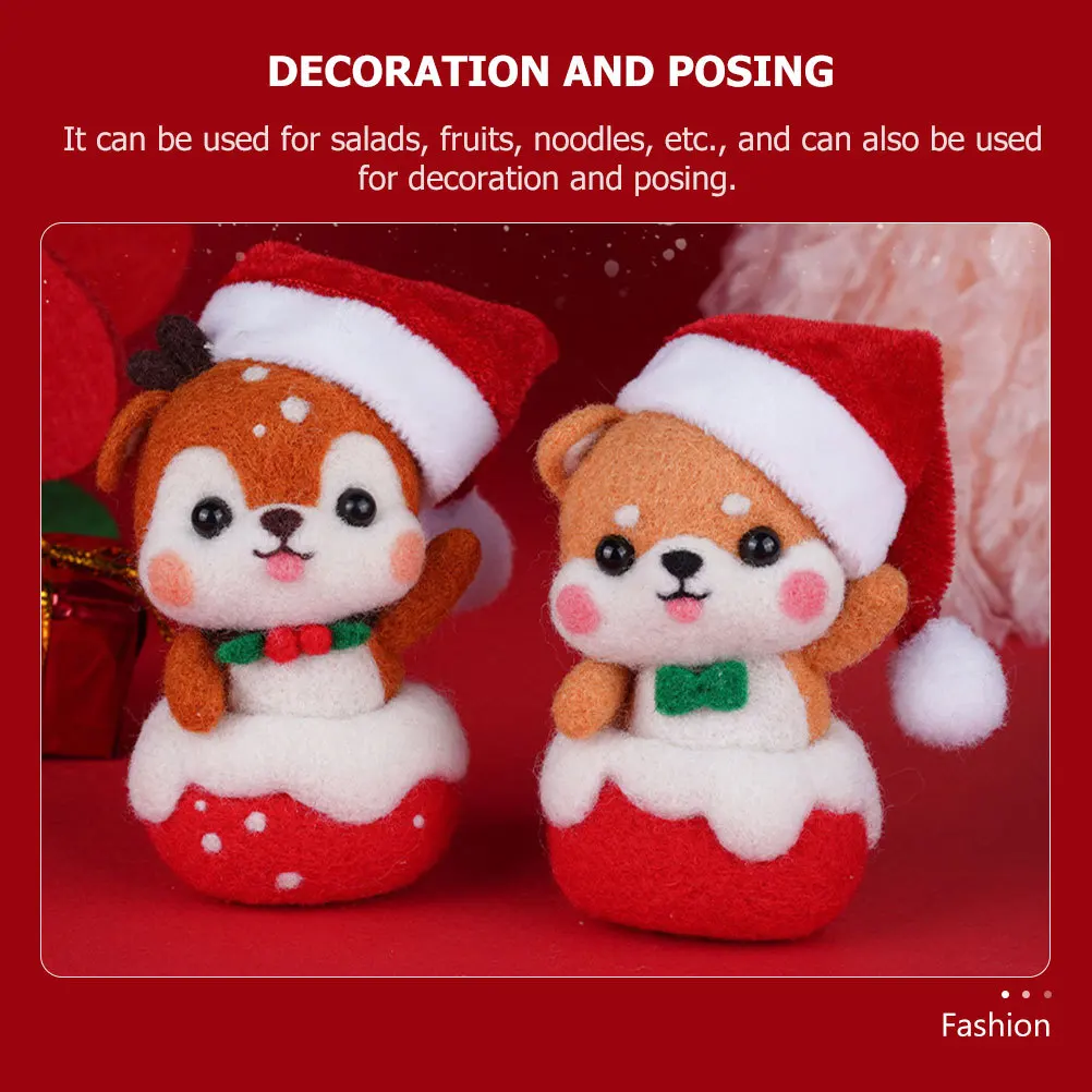 1 مجموعة إبرة التلبيد كيت ورأى الصوف عيد الميلاد قلادة DIY بها بنفسك المواد الحرفية الصوف ورأى الحرفية عدة عدد وأدوات إبرة التلبيد أطقم