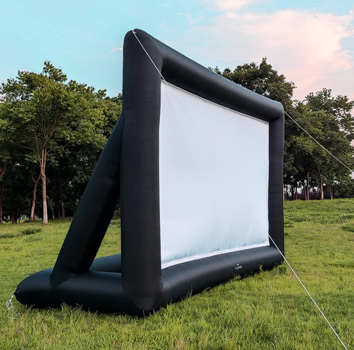 2026Portable 16:9 Polyester Blowing Projector Screen With Folding Canvas Includes Outdoor Blowing Machinepromote sales