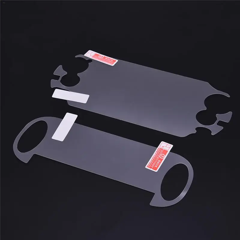 แผ่นป้องกันหน้าจอสำหรับผู้เล่นเกมฟิล์มกันรอยหน้าจอ HD สำหรับ PS SONY Vita PSV แผ่นฟิล์มด้านหน้าและด้านหลัง