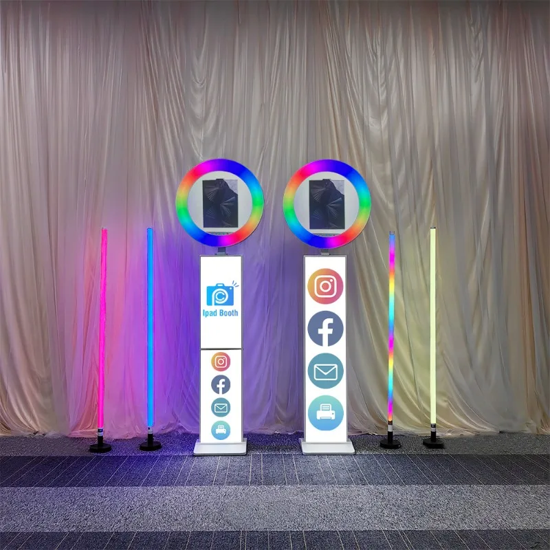 RGB Dimmable LED Ring Light Photo Booth, Portable Wedding Party Handheld Photo Booth