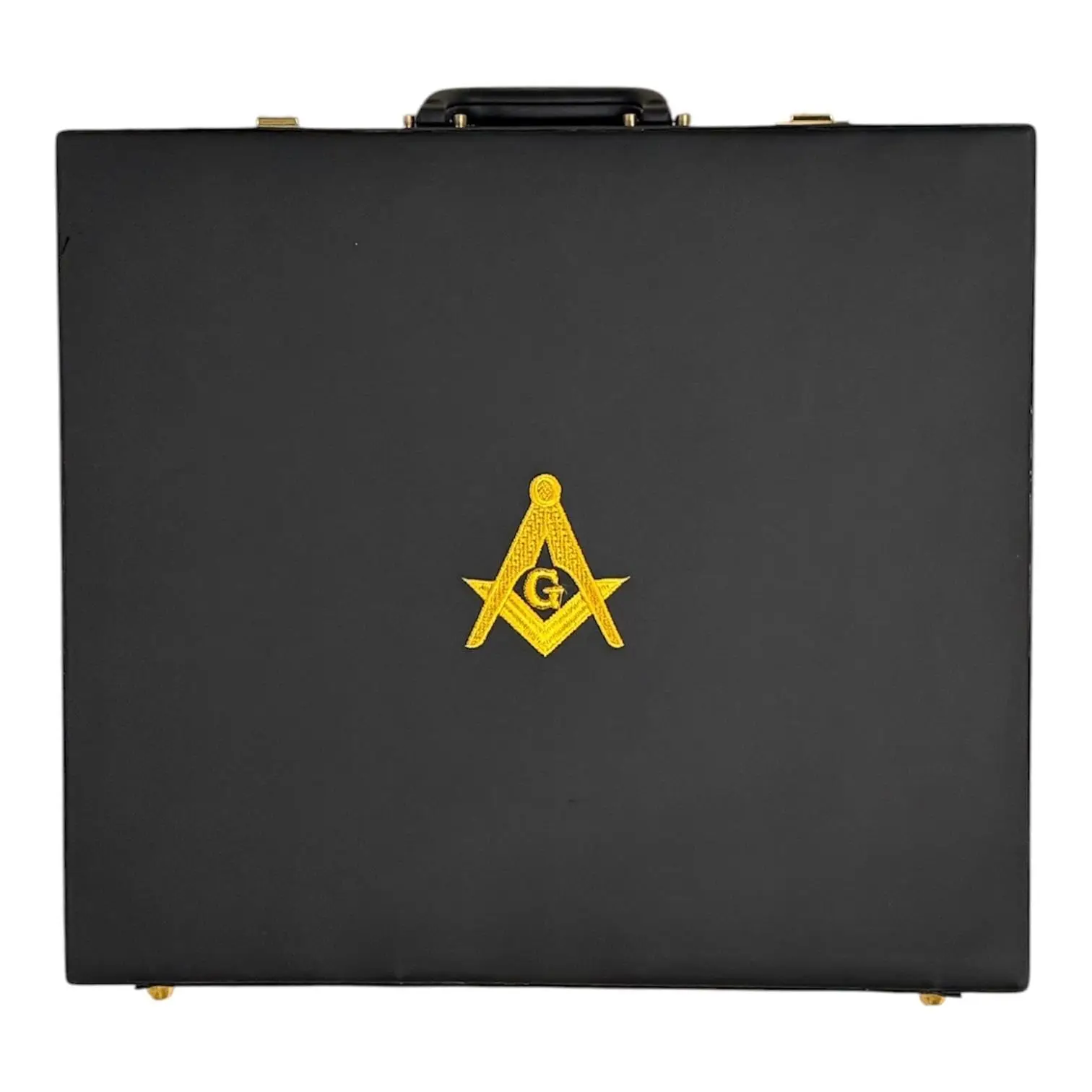 Premium Hard Masonic Apron Carrying Case with Embroidered Square and Compasses Symbol