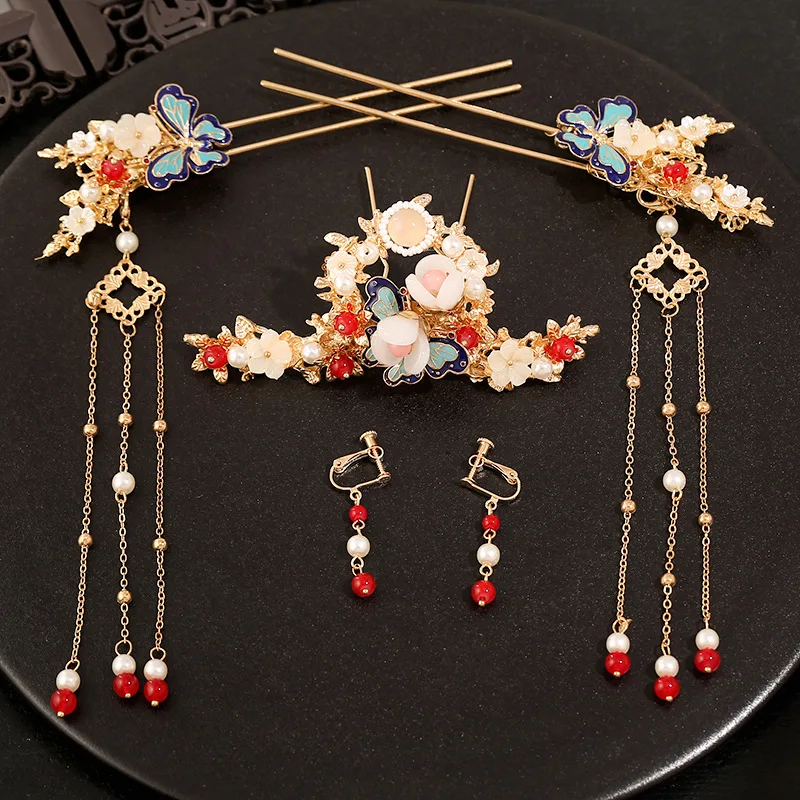 New Hanfu headdress complete set of ancient style hairpins Chinese style hair accessories super fairy ancient costume hairpins