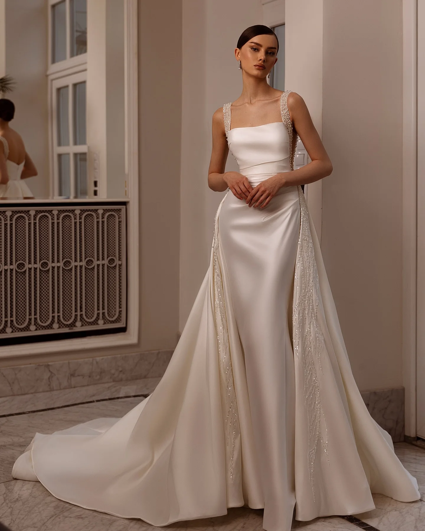 

Атласное свадебное платье Vestidos De Novia 2 En 1, женское элегантное роскошное платье 2024 года, Русалка Blancos Boda, гражданское платье на заказ