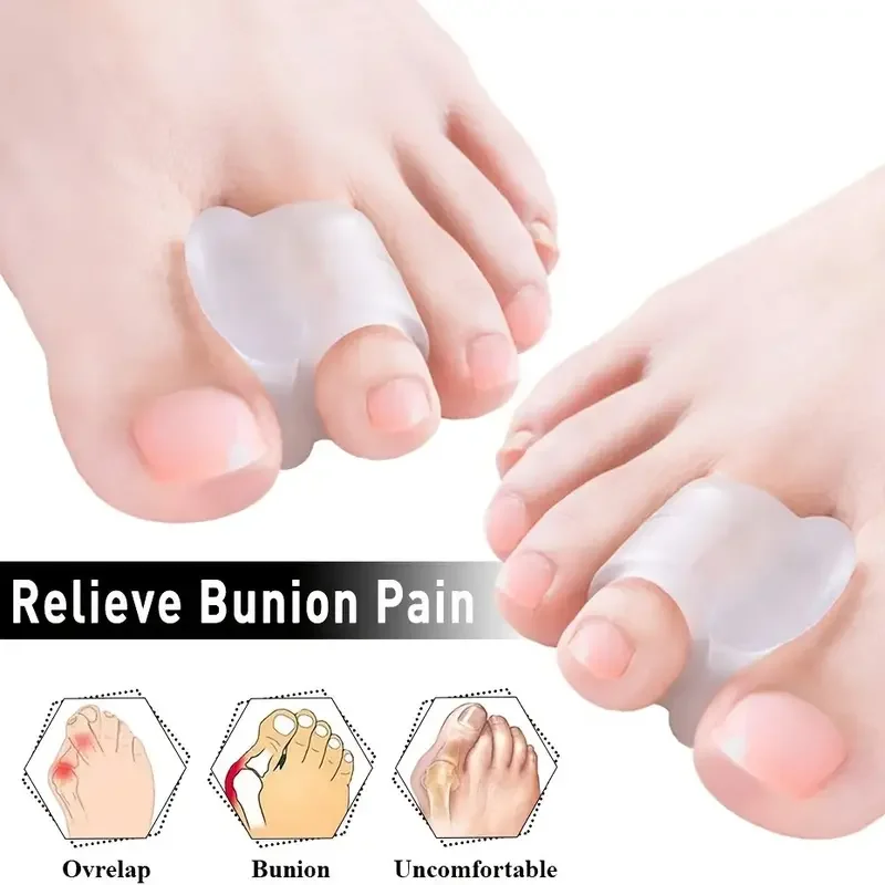 1Pair/2Pc Toe Separator,Separator Finger Feet Care Protector Silicone Toe Hallux Valgus Bunion Relief Corrector Bunion Pads