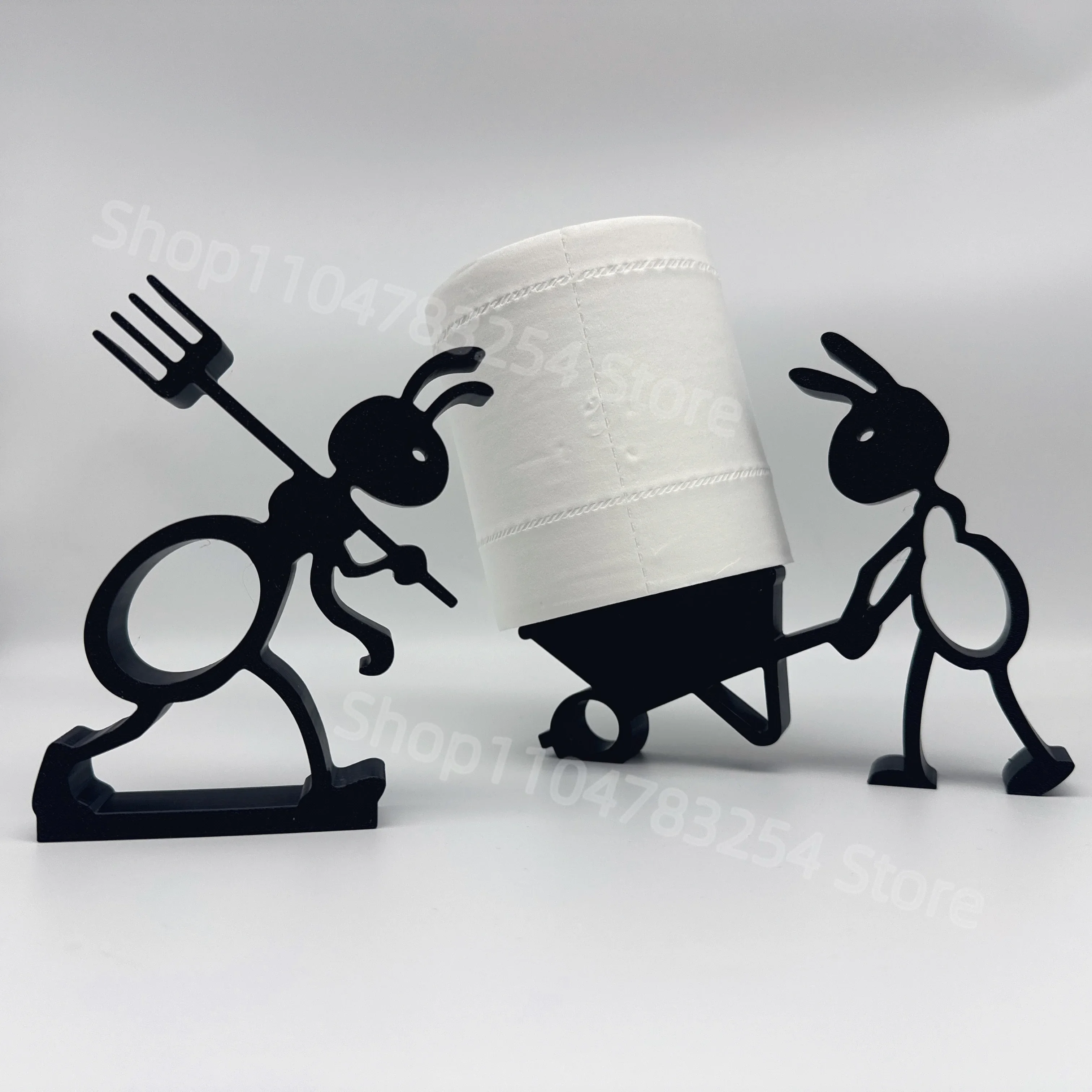 حامل المناشف الورقية للطباعة ثلاثية الأبعاد بسيط وعملي على شكل حيوان النمل اللطيف من البلاستيك للمكتب والمرحاض ومنطقة غسيل ديكور المنزل