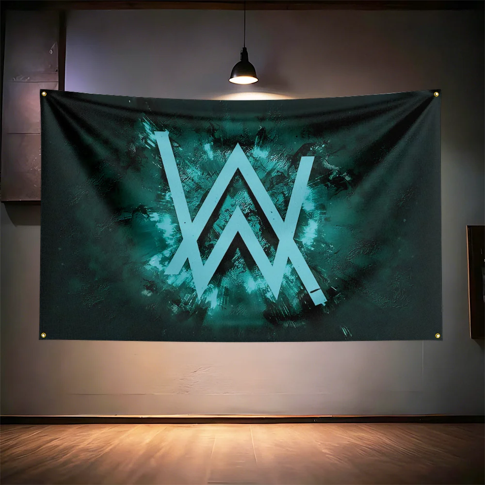Rock Music Flag  for ALAN WALKER Fans Banner HD Print Brass Grommet Garage Bedroom Living Room Dorm Wall Decor Tapestry