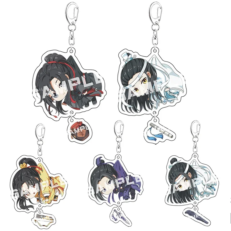 Anime Mo Dao Zu Shi Keychain Lan Wangji Wei Wuxian Cosplay Figure Grandmaster of Demonic Cultivation Keyring Acrylic Key Chain