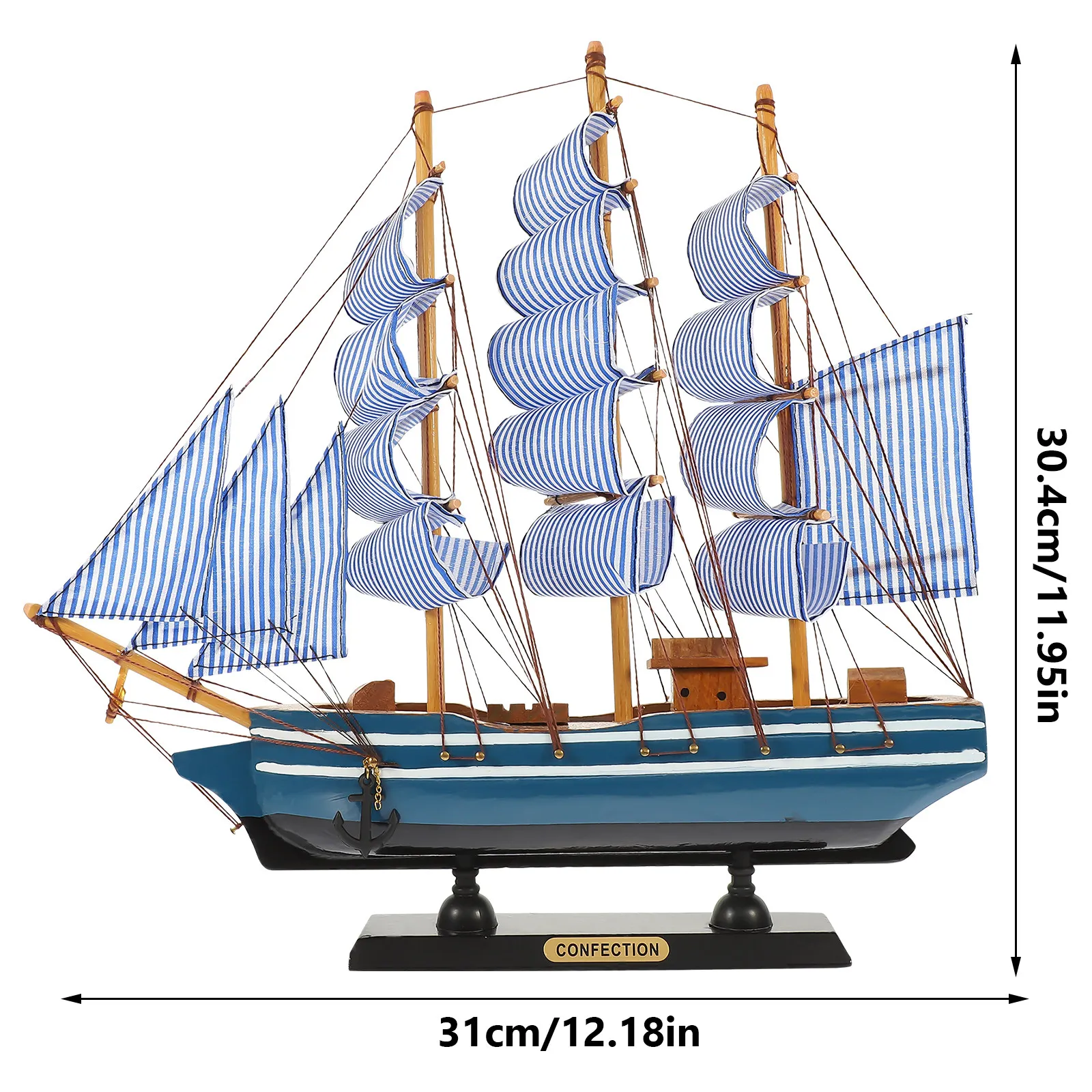 Wooden Sailboat Decorative Nau - Home Decor Nautical 评论和价格