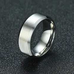 Vnox (Dropshipping) 8mm Men Ring Stainless Steel Wedding Jewelry Horus Anka Bible Medical