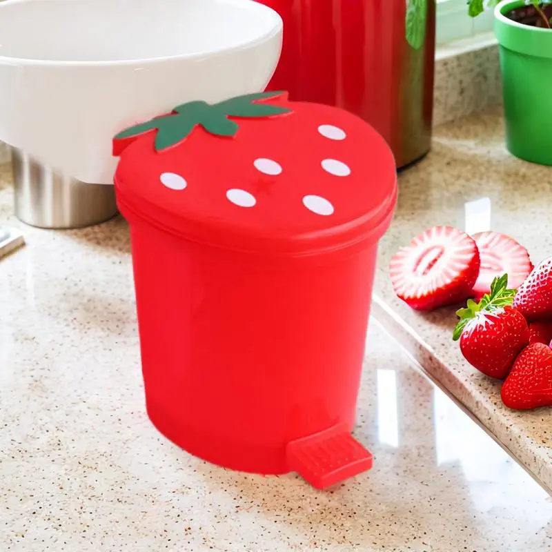 Strawberry Junk Bin Car Interior Trash Can Garbage Bin Waste Paper Organizer Inside The Car For Home Offices Living Room Kitchen