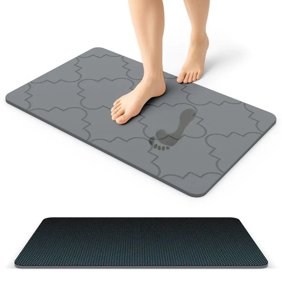 

Large Stone Bath Mat with NonSlip Rubber Back, 31.5 19.7, Super Absorbent Diatomaceous Earth Mat for Bathroom, Quick Drying Show