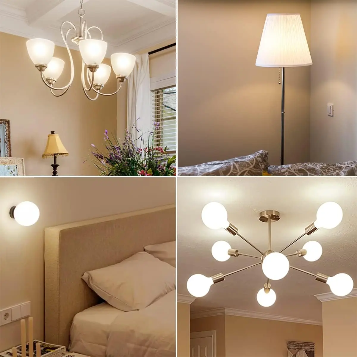 G95 Globe Led Bulb E26 110v High Lumen Dimmable 12W 1521ML Vintage Warm White Pendant Replacing Light Bulbs Filament Lamp Indoor