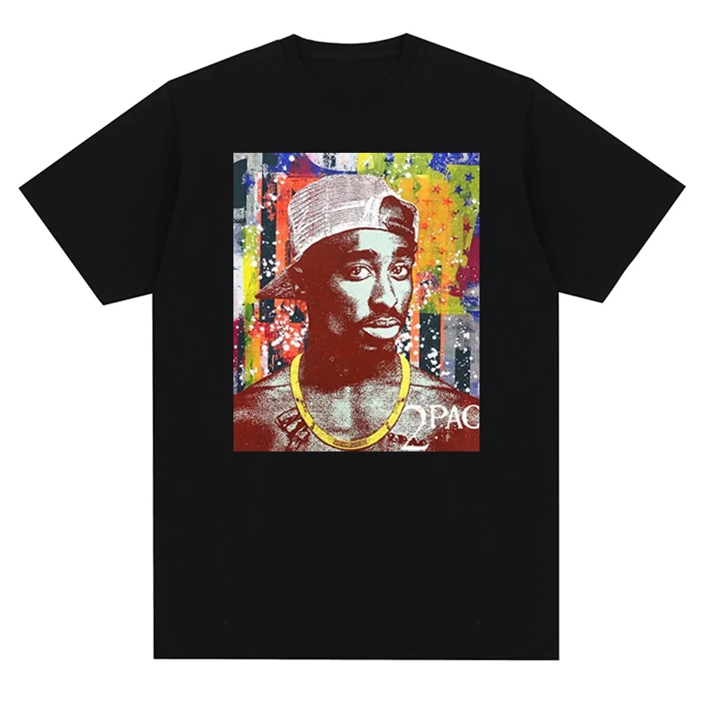 

2024 Summer Men's Tshirt Legendary Rapper Tupac 2pac Harajuku Printing T-Shirts Hip Hop Streetwear Oversized Short Sleeves Tees