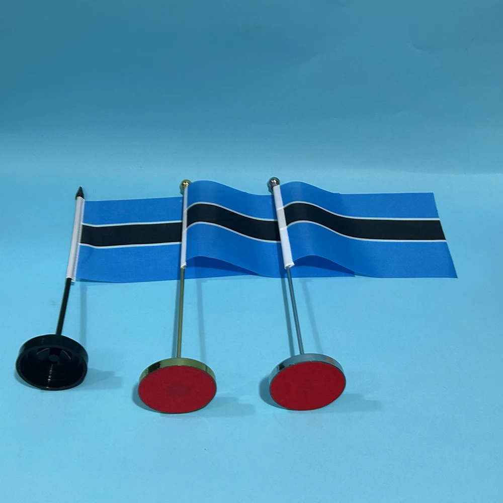 Bandera pequeña de Botsuana para escritorio de oficina, bandera de poliéster de 14x21cm, bandera nacional de Botsuana, adorno de escritorio con bandera del país.