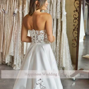 New Bear Fashion Sleedless Sleeve With Lace Skirt The Backless Zipper Wedding Wedding Wedding Dress Line 6 Main Sales Selling Wedding Dress - №4